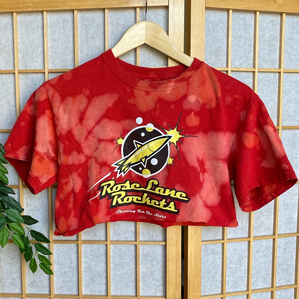 ‼️VINTAGE ACID WASH CROP TOP TEE - Picture 2 of 4